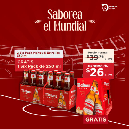 2 Six Pack Mahou 330 ml + Six Pack Mahou 250 ml GRATIS