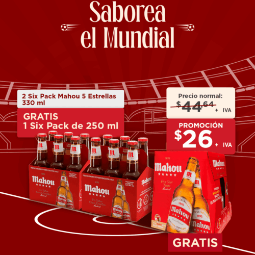 2 Six Pack Mahou 330 ml + Six Pack Mahou 250 ml GRATIS
