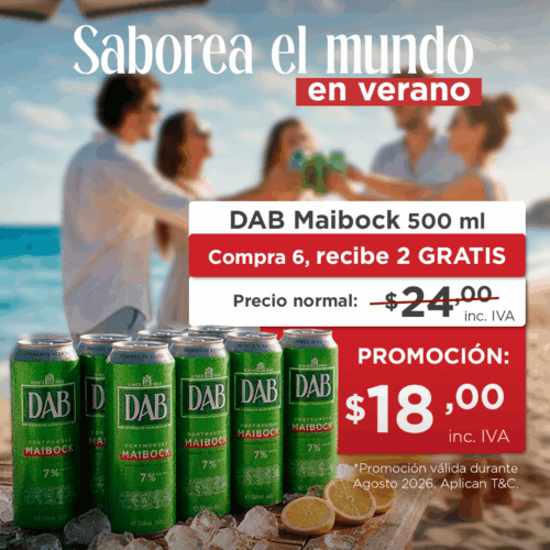 8 latas de DAB Maibock 500 ml a precio de 6
