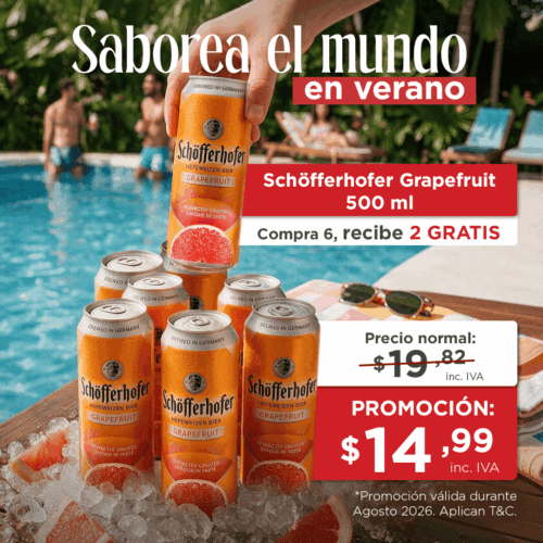 8 latas de Schöfferhofer Grapefruit 500 ml a precio de 6